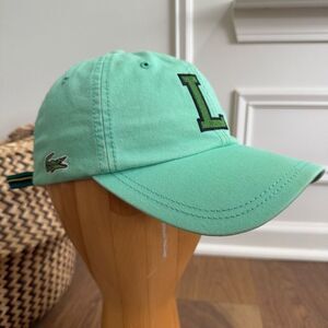 Lacoste Green Logo Alligator Cotton Ball Cap Hat Adjustable